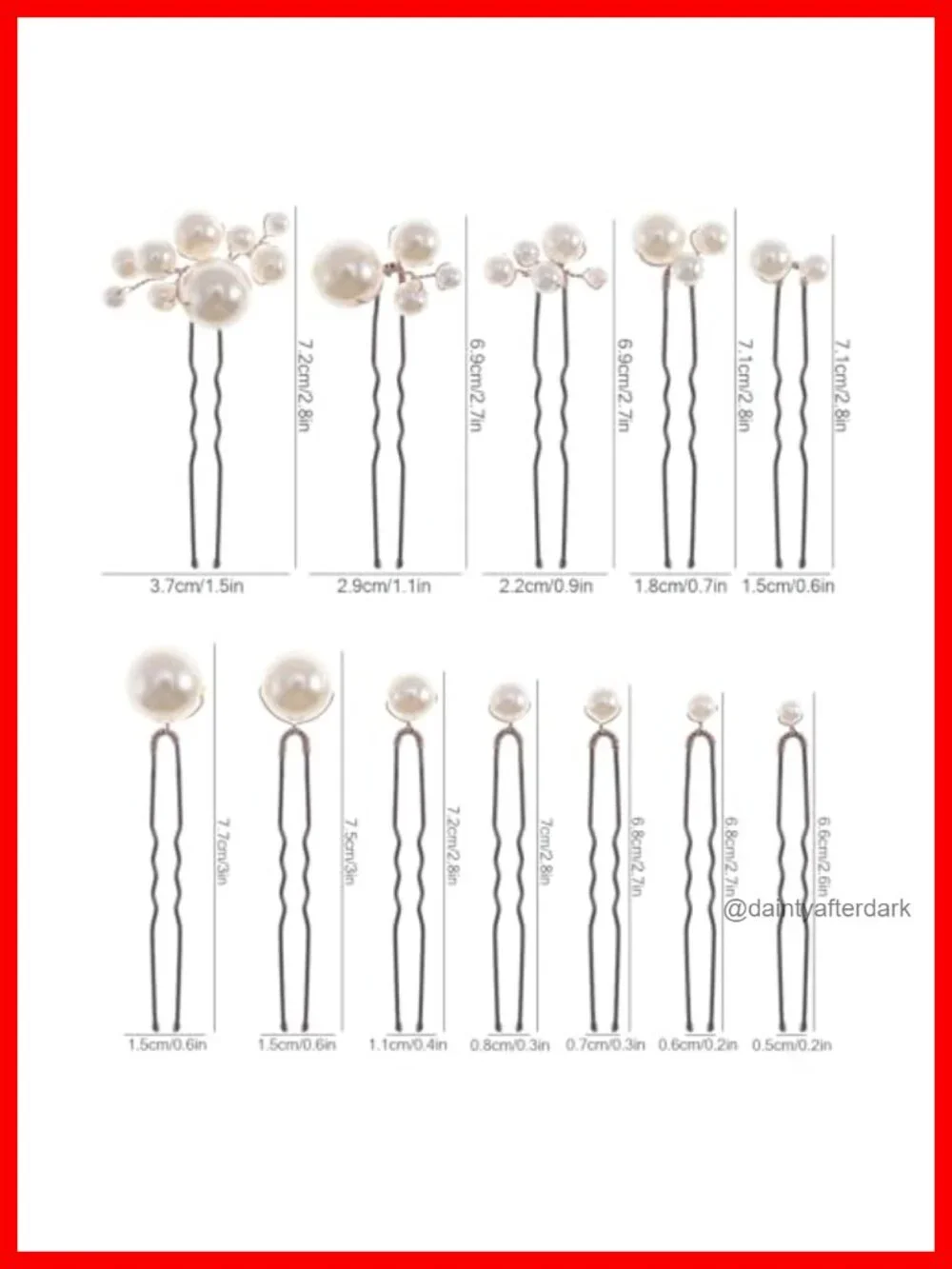 12 Piece Pearl Bridal Hair Pins Handmade Hair Accessories for Weddings